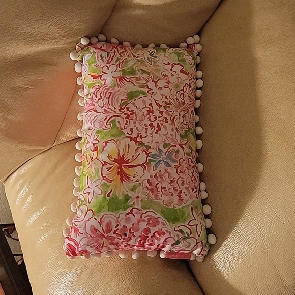 Lilly Pulitzer Other - Lilly Pulitzer throw toss Pillow with White Pom Poms